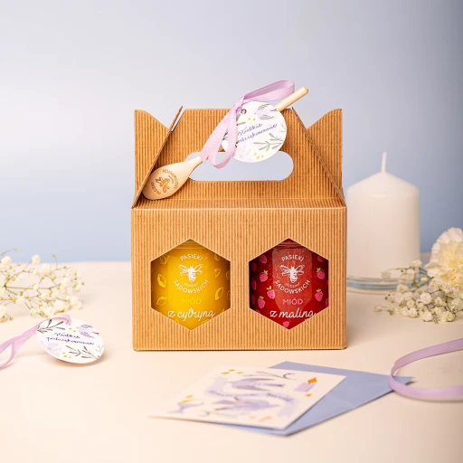 Walizka eko z 2 miodami na Komunię Świętą 