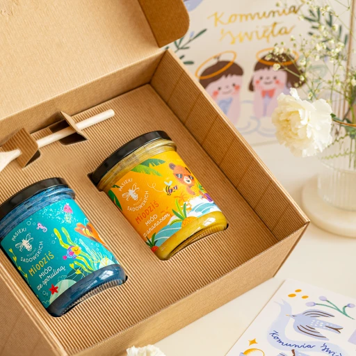 Zestaw z 2 miodami na Komunię Świętą 