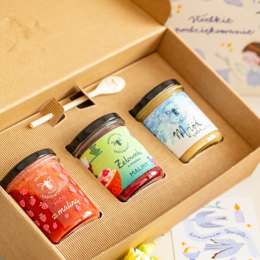 Zestaw z 2 miodami i Żelowockami na Komunię Świętą