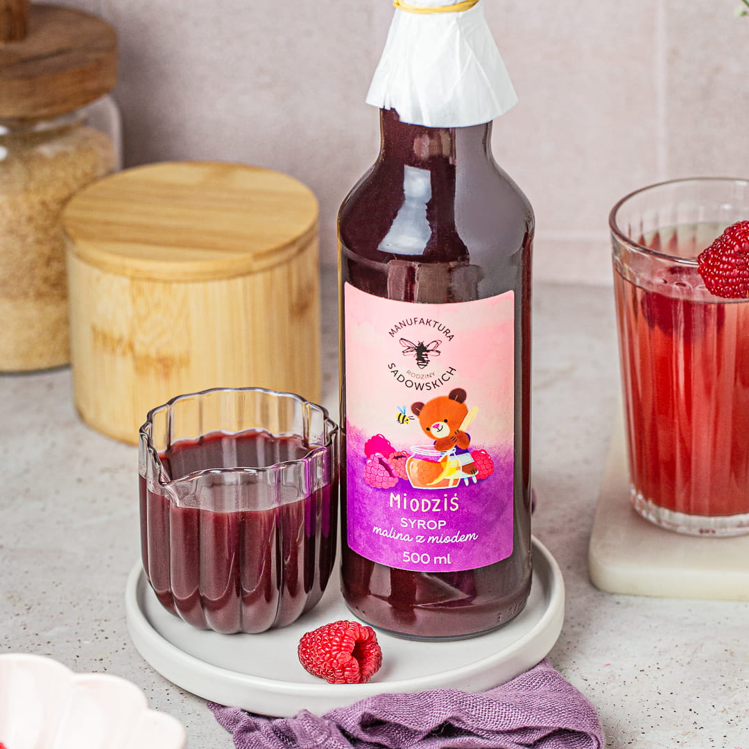 Syrop malinowy z miodem - Miodziś